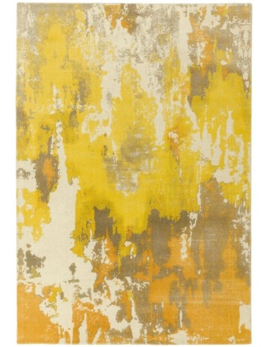 tappeto design Saturn Yellow con cuscino gemello giallo/oro/rame/mattone