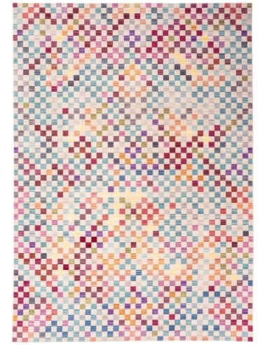 tappeto design Verve Ve02 Pixel con cuscino gemello multicolor