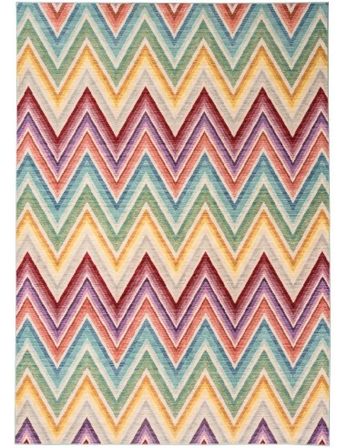 tappeto design Verve Ve04 Zigzag con cuscino gemello multicolor
