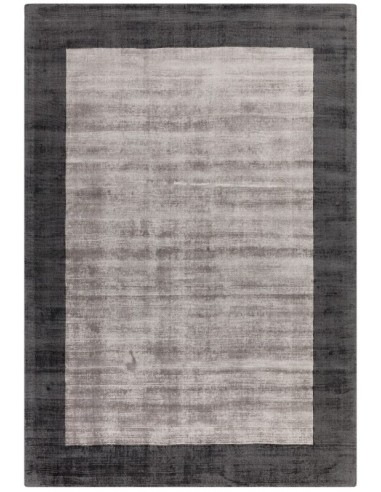 tappeto tinta unita Blade Border Charcoal Silver 04 quadrato grigio/nero/antracite