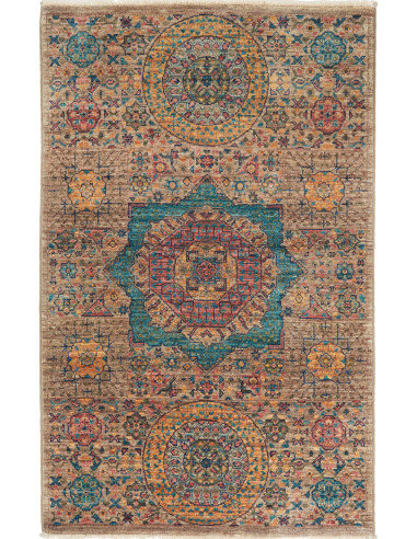 Mamlouk Pakistan grigio e marrone rosato 81x125