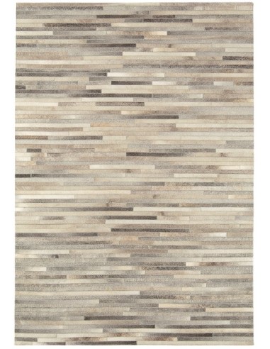 tappeto in pelle Gaucho Light Grey Stripe grigio/nero/antracite