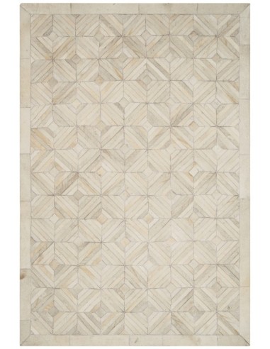 tappeto in pelle Gaucho Parquet bianco/beige/tortora