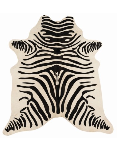 tappeto in pelle Rodeo 07 Zebra Print on White bianco e nero