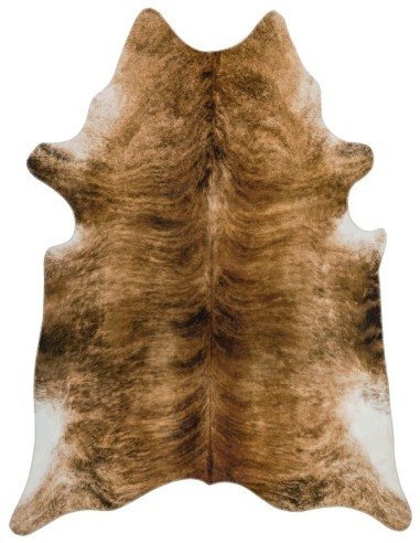 tappeto in pelle Texas Faux Cowhide Brown giallo/oro/rame/mattone