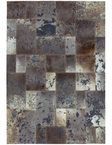 tappeto in pelle Xylo Hand Sewn Cowhide Grey Black Studs grigio/nero/antracite