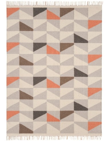 tappeto fibra naturale Hackney Geo Melon rosso/arancio/bordeaux