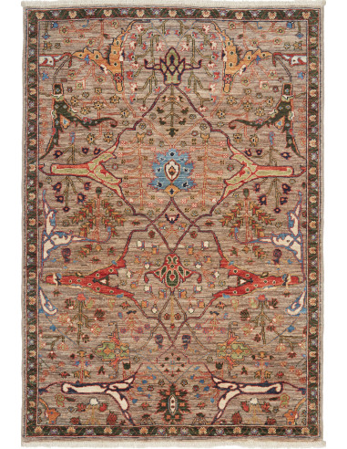 Aryana Fine Pakistan grigio e grigio ardesia scuro 98x149