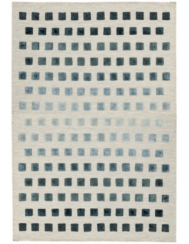 tappeto fibra naturale Theo Silvery Squares grigio/nero/antracite