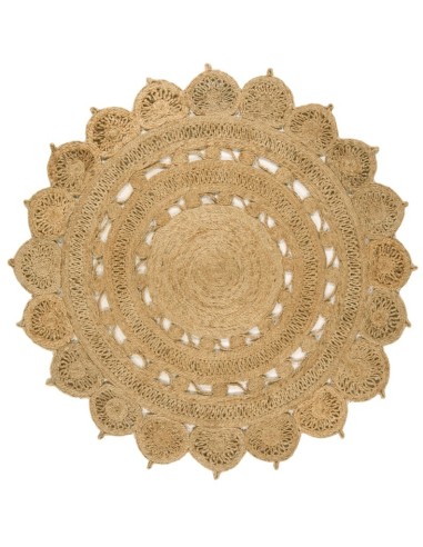 tappeto fibra naturale Zira Light Natural rotondo bianco/beige/tortora