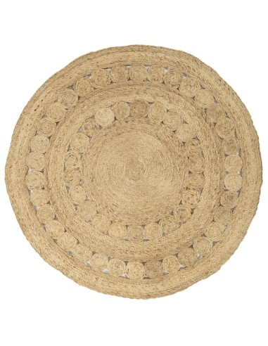 tappeto fibra naturale Zira Spiro rotondo bianco/beige/tortora