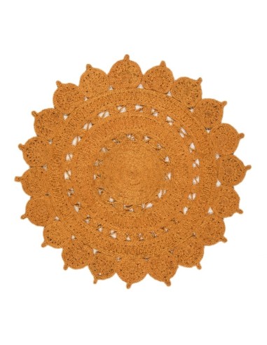 tappeto fibra naturale Zira Colours Rust rotondo rosso/arancio/bordeaux