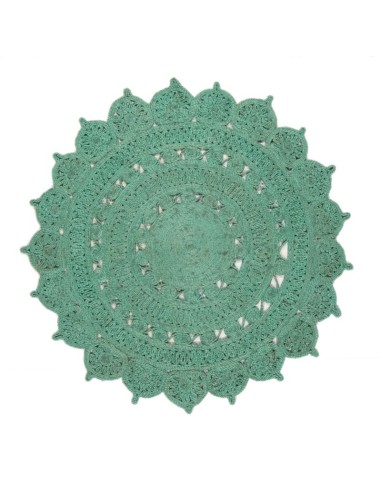 tappeto fibra naturale Zira Colours Turquoise rotondo verde/oliva