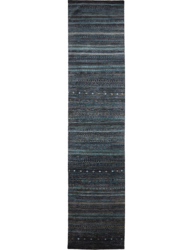 Gabbeh Fine Pakistan grigio ardesia scuro e grigio 90x428
