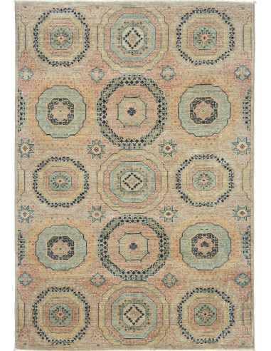 Mamlouk Pakistan marrone rosato e marrone rosato 123x179
