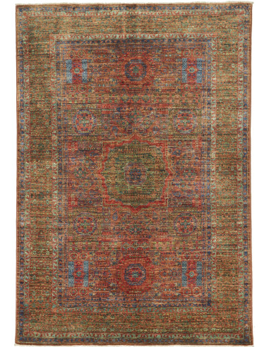 Mamlouk Pakistan grigio tenue e marrone rosato 126x182