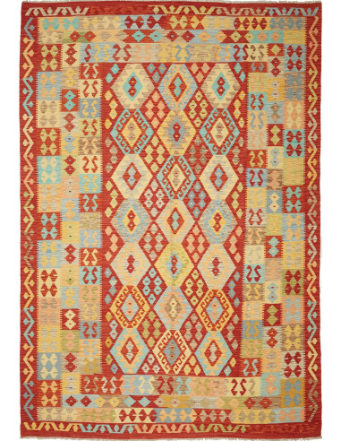 Kilim Pakistan abbronzatura e legno robusto 213x303
