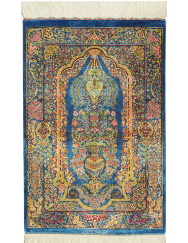 Ghom Seta Persia grigio tenue e grigio ardesia scuro 59x90