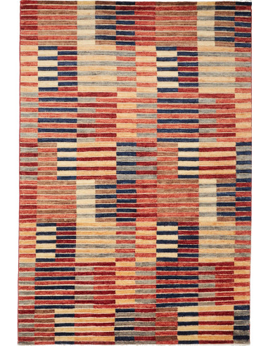 Stripes Moderno Pakistan marrone rosato e abbronzatura 168x247