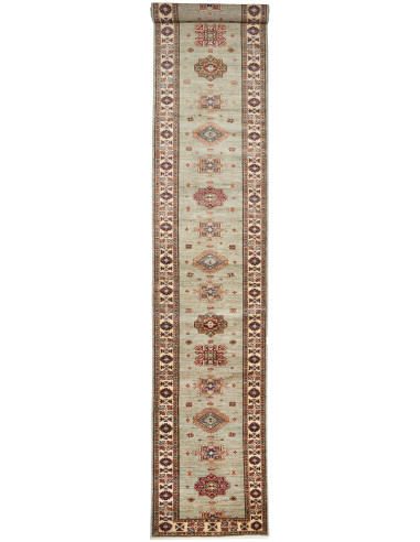 Kazak Fine Pakistan marrone rosato e abbronzatura 82x576