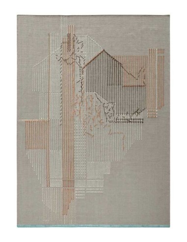 tappeto moderno GAN Backstitch Composition Brick