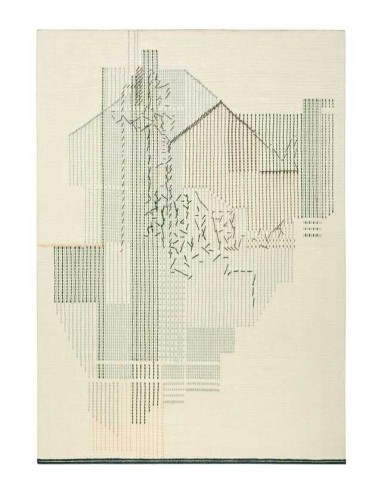 tappeto moderno GAN Backstitch Composition Green