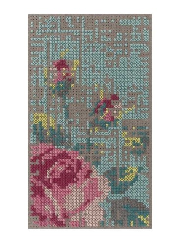 tappeto moderno GAN Canevas Flowers Mini Colour