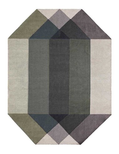 tappeto moderno GAN Diamond Kilim Green-Grey