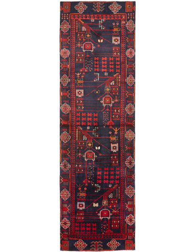 Hamadan Persia grigio ardesia scuro e marrone 117x400
