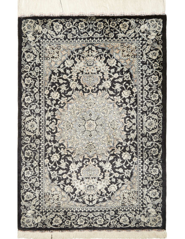 Ghom Seta Persia grigio chiaro e grigio ardesia scuro 60x88
