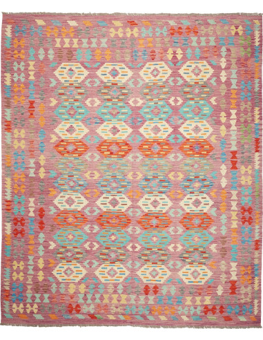 Kilim Pakistan marrone rosato e grano 247x393