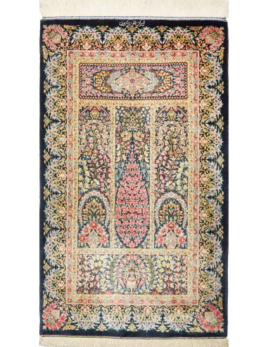 Ghom Seta Persia abbronzatura e grigio ardesia scuro 57x97