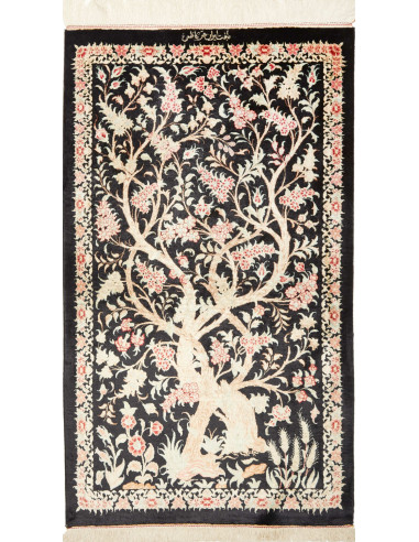 Ghom Seta Persia grano e grigio ardesia scuro 60x101