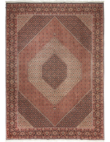 Bidjar Con Seta Persia grigio tenue e grigio tenue 256x355