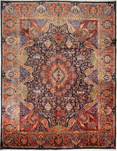 Kashamr Zirkhaki Persia terra di siena e grigio ardesia scuro 300x389