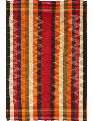 Kilim Vintage Persia terra di siena e legno robusto 145x202