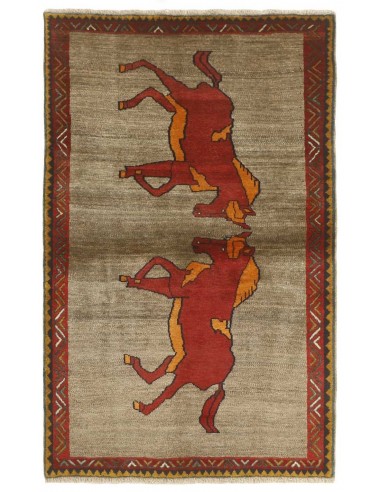 Hand made rug Kashghai Old Figural Persia cm.105x169