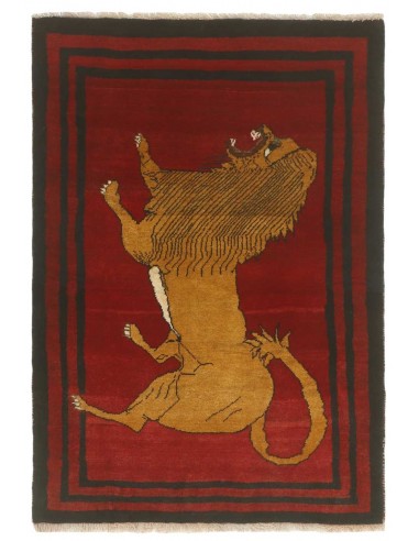 Hand made rug Kashghai Old Figural Persia cm.102x150