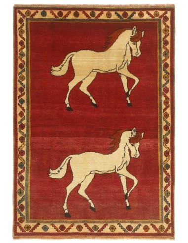 Hand made rug Kashghai Old Figural Persia cm.121x175