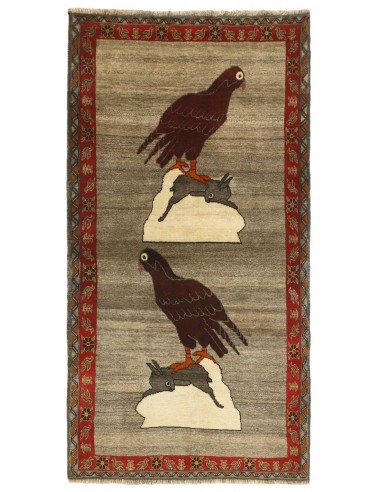Hand made rug Kashghai Old Figural Persia cm.104x199