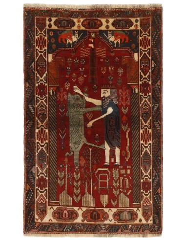 Hand made rug Kashghai Old Figural Persia cm.116x189