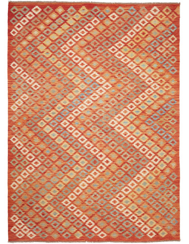 Kilim Pakistan salmone scuro e terra di siena 167x251