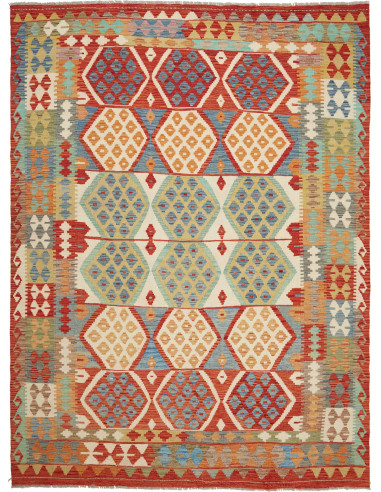 Kilim Pakistan marrone rosato e marrone 177x238