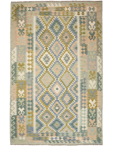 Kilim Pakistan grigio scuro e grigio ardesia scuro 162x255