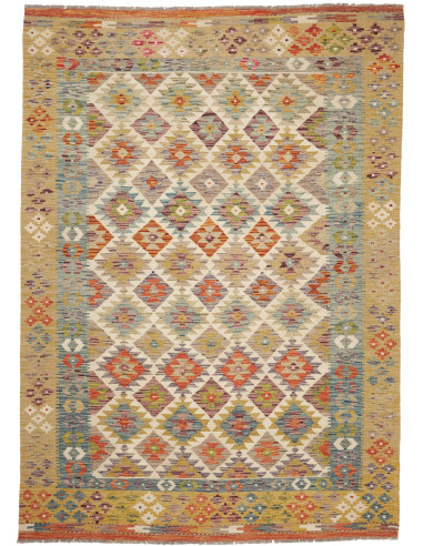 Kilim Pakistan marrone rosato e marrone sella 172x240