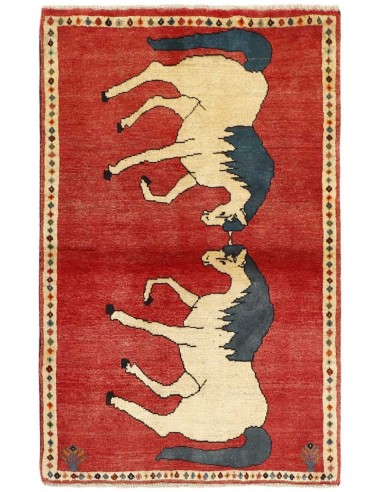 Hand made rug Kashghai Old Figural Persia cm.95x152