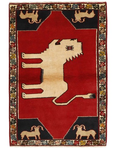 Hand made rug Kashghai Old Figural Persia cm.98x144