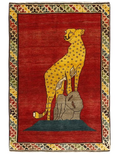 Hand made rug Kashghai Old Figural Persia cm.100x142