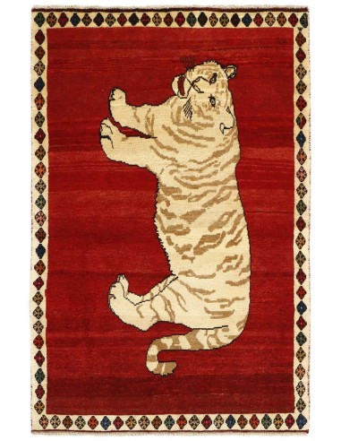 Hand made rug Kashghai Old Figural Persia cm.96x148