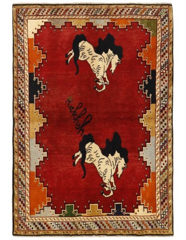 Hand made rug Kashghai Old Figural Persia cm.100x142
